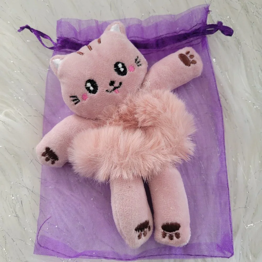 Set of 2 Plush Cat Scrunchies